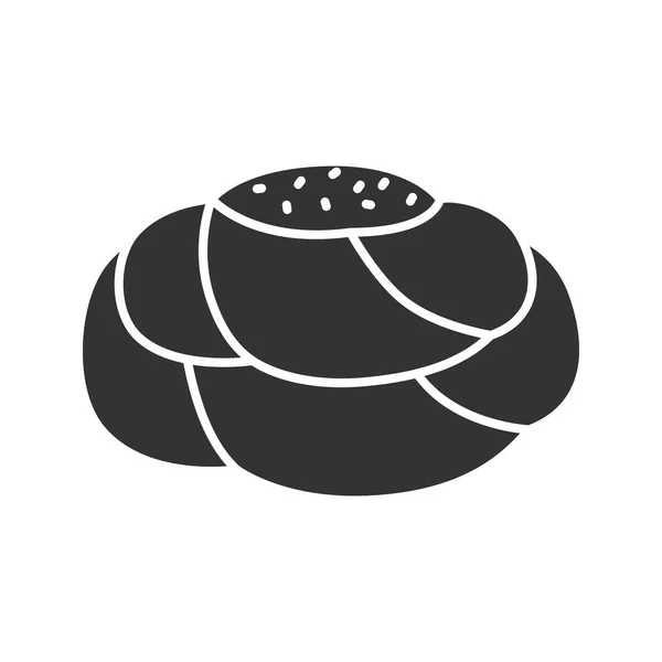 Pastry Bread Glyph Icon Sweet Dough Fancy Bread Silhouette Symbol — Stock Vector