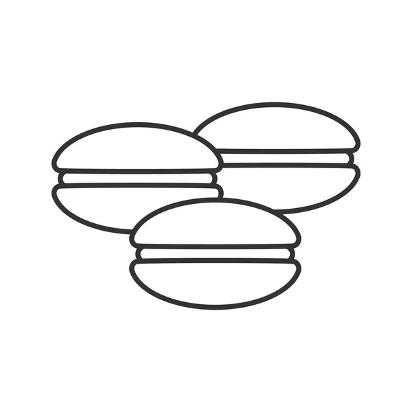 Macarons Lineares Symbol Schmalspur Illustration Kontursymbol Vektor Isolierte Umrisszeichnung — Stockvektor