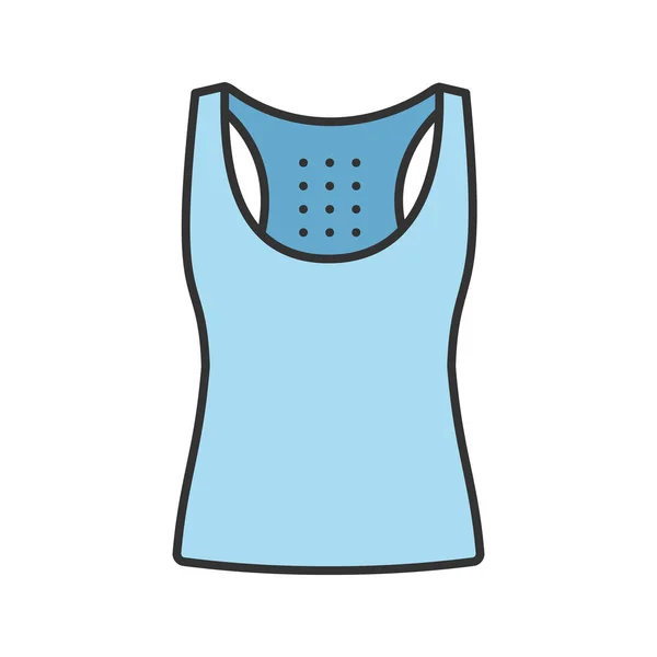 Sports Tank Top Color Icon Sleeveless Shirt Isolated Vector Illustration — Stock Vector