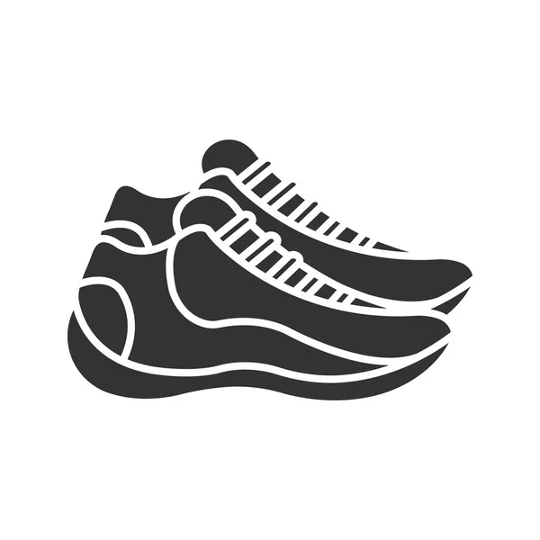 Знак Кроссовок Символ Силуэта Тренеры Спортивная Обувь Негативное Пространство Векторная — стоковый вектор