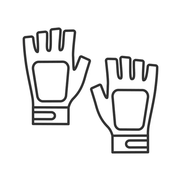 Siłownia Fingerless Rękawiczki Ikona Liniowej Cienka Linia Ilustracja Kontur Symbolu — Wektor stockowy