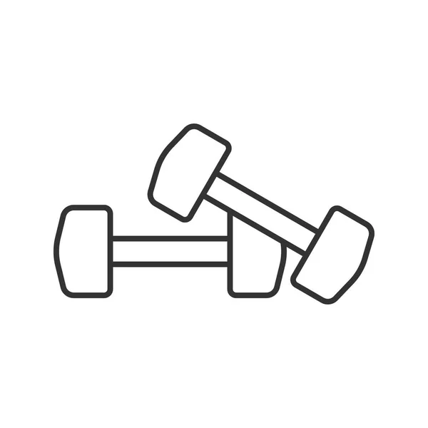 Dumbbells Linear Icon Thin Line Illustration Fitness Equipment Contour Symbol — Stock Vector