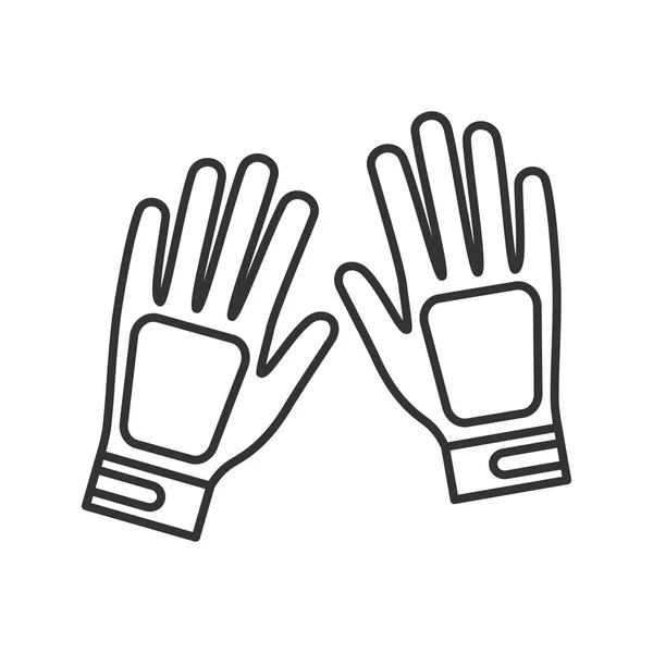 Sportowe Rękawice Ikona Liniowej Cienka Linia Ilustracja Kontur Symbolu Białym — Wektor stockowy