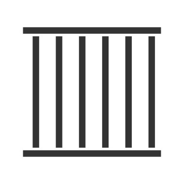 Prison Barlar glif simgesi. Hayvan kafesi. Hapishane. Siluet simge. Negatif alan. İzole vektör çizim