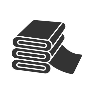 Kumaş yığın glif simgesi. Tekstil. Siluet simge. Negatif alan. İzole vektör çizim