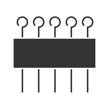 Göz pimleri glif Icon set. Siluet simge. Negatif alan. İzole vektör çizim