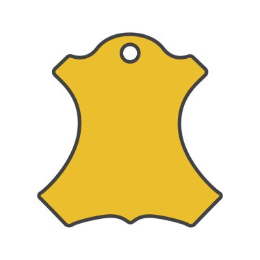 Deri veya kumaş etiket renk simgesi. İzole vektör çizim