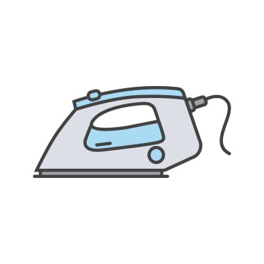 Buharlı Ütü renk simgesi. İzole vektör çizim