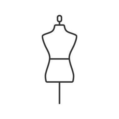 Manken doğrusal simgesi. İnce hat illüstrasyon. Terzi kukla. Kontur sembolü. Çizim vektör izole anahat