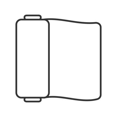 Kumaş rulo doğrusal simgesi. İnce hat illüstrasyon. Tekstil. Kontur sembolü. Çizim vektör izole anahat