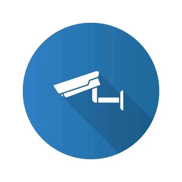 Cámara Vigilancia Diseño Plano Icono Glifo Sombra Larga Sistema Seguridad — Archivo Imágenes Vectoriales