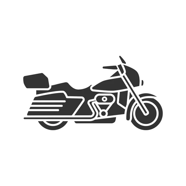 Motorkerékpár Karakterjel Ikonra Motorkerékpár Sziluettjét Szimbólum Negatív Tér Elszigetelt Vektoros — Stock Vector