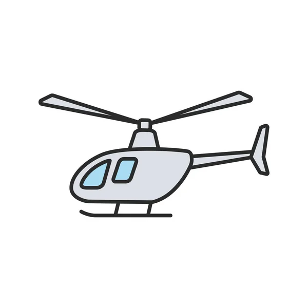 Helicopter Color Icon Isolated Vector Illustration — Stock Vector