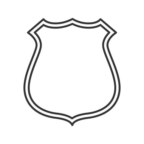 Abzeichen Emblem Lineares Symbol Schmalspur Illustration Feuerwehrmann Oder Polizist Kontursymbol — Stockvektor