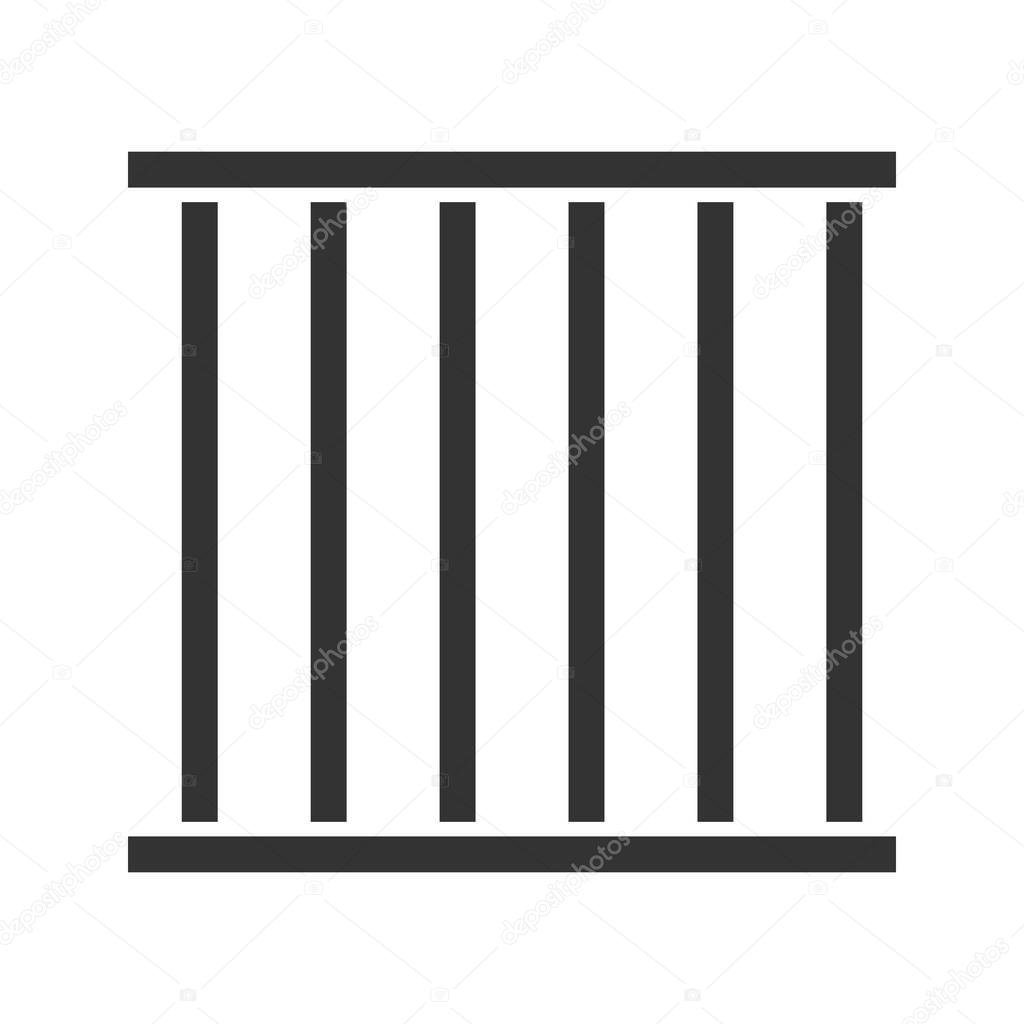 Prison bars glyph icon. Animal cage. Jail. Silhouette symbol. Negative space. Vector isolated illustration
