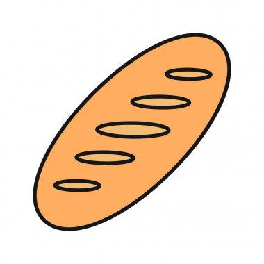 Ekmek somun renk simgesi. Ekmek. İzole vektör çizim