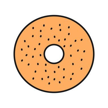 Simit renk simgesi. Çörek. İzole vektör çizim