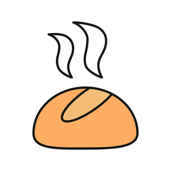 ディナー ロール色のアイコン 丸いパン 分離ベクトル図 — ストックベクタ