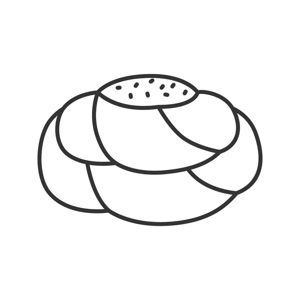 Gebäckbrot Lineares Symbol Schmalspur Illustration Süßer Teig Ausgefallenes Brot Kontursymbol — Stockvektor