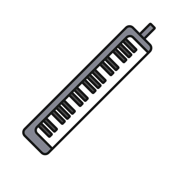 Ícone Cor Melodica Pianica Ilustração Vetorial Isolada — Vetor de Stock