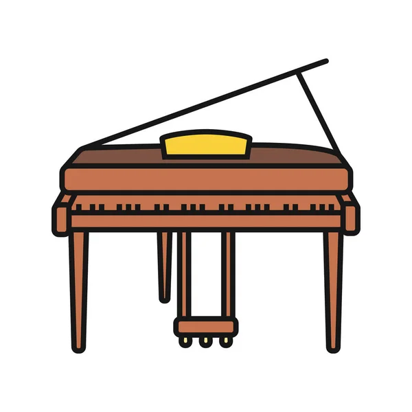Ikon Warna Piano Fortepiano Ilustrasi Vektor Terisolasi - Stok Vektor