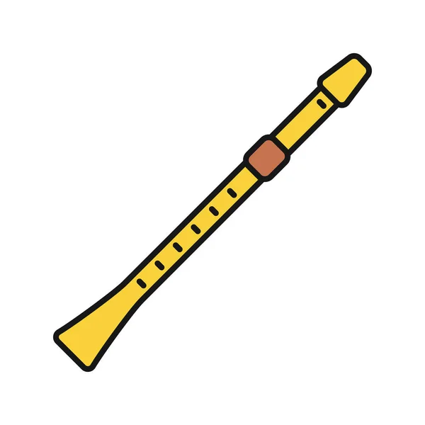 Icono Color Flauta Clarinete Ilustración Vectorial Aislada — Vector de stock