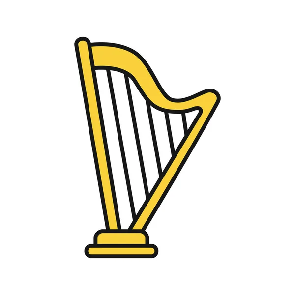 Icône Couleur Harpe Illustration Vectorielle Isolée — Image vectorielle