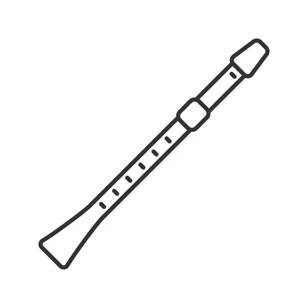 长笛线形图标 细线插图 单簧管 轮廓符号 矢量隔离轮廓图 — 图库矢量图片