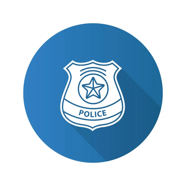 Insigne Détective Police Design Plat Longue Icône Glyphe Ombre Fourniture — Image vectorielle
