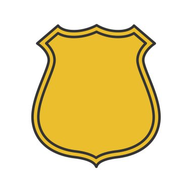 Rozet, amblem renk simgesi. İtfaiyeci ya da polis etiket. İzole vektör çizim