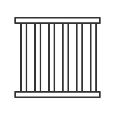 Prison Barlar doğrusal simgesi. Hayvan kafesi. İnce hat illüstrasyon. Hapishane. Kontur sembolü. Çizim vektör izole anahat