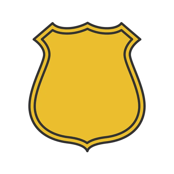 Odznak Symbol Barevná Ikona Popisek Policista Nebo Hasič Izolované Vektorové — Stockový vektor