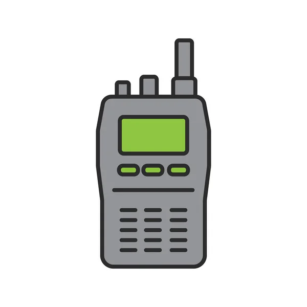 Walkie Talkie Color Icon Police Radio Isolated Vector Illustration — Stock Vector