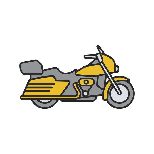 Ícone Cor Moto Motocicleta Ilustração Vetorial Isolada — Vetor de Stock