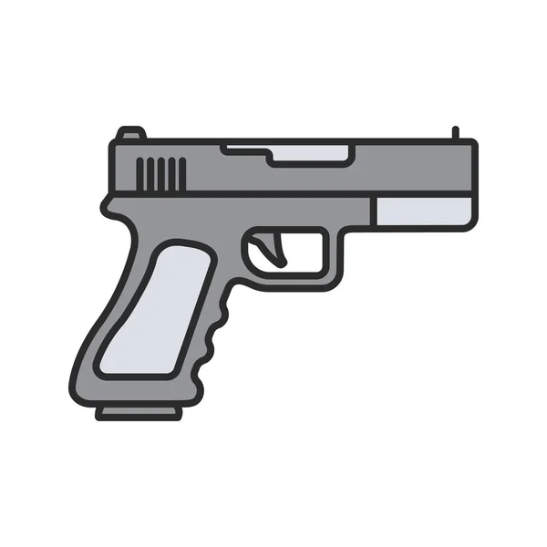 Pistolet Icône Couleur Pistolet Arme Feu Illustration Vectorielle Isolée — Image vectorielle