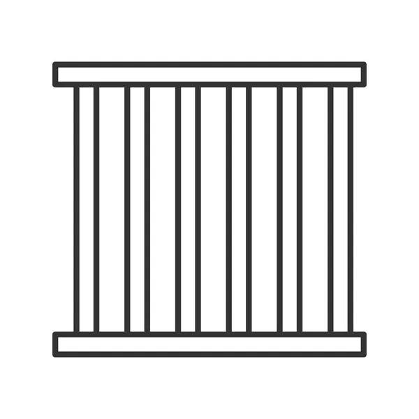 Barres Prison Icône Linéaire Cage Animale Illustration Fine Prison Symbole — Image vectorielle