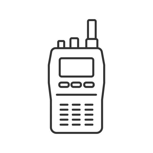 Walkie Talkie Linear Icon Thin Line Illustration Police Radio Contour — Stock Vector