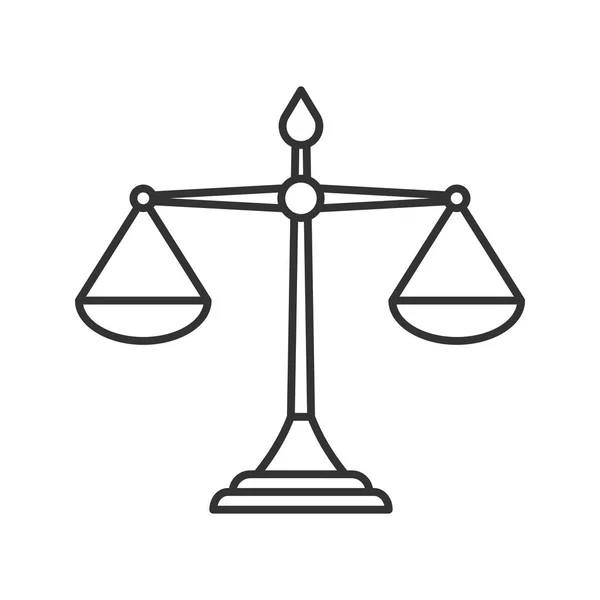 Justiça Escala Ícone Linear Ilustração Fina Igualdade Julgamento Símbolo Contorno — Vetor de Stock