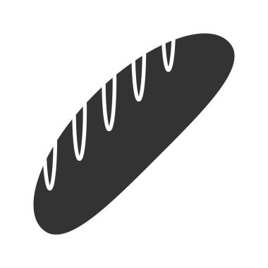 Ekmek somun glif simgesi. Ekmek. Siluet simge. Negatif alan. İzole vektör çizim