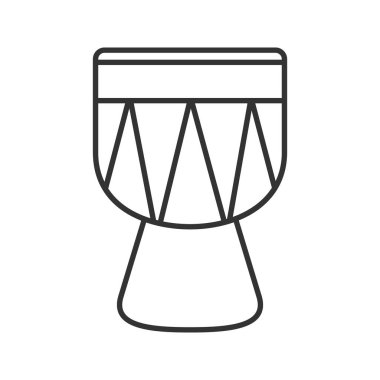 Kendang doğrusal simgesi. İnce hat illüstrasyon. Davul. Kontur sembolü. Çizim vektör izole anahat