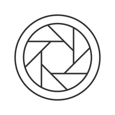 Diyafram doğrusal simgesi. İnce hat illüstrasyon. Çekim. Kontur sembolü. Çizim vektör izole anahat