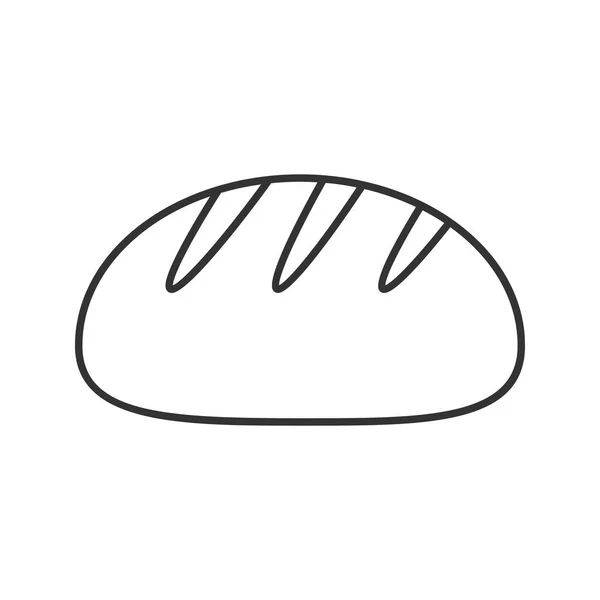 Pain Rond Blanc Icône Linéaire Illustration Fine Boulangerie Symbole Contour — Image vectorielle