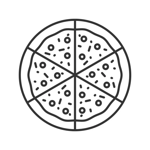 Pizza Lineáris Ikonra Vékony Vonal Szemlélteti Pizzéria Jele Kontúr Jele — Stock Vector