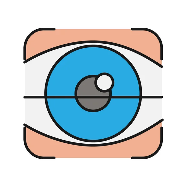 Retina Scan Color Icon Optometry Eye Authentication Isolated Vector Illustration — Stock Vector