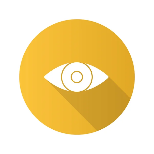 Human Eye Flat Design Long Shadow Glyph Icon Ophthalmology Good — Stock Vector