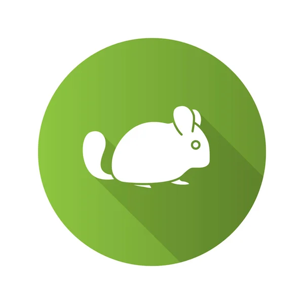 Chinchilla Diseño Plano Icono Glifo Sombra Larga Ilustración Silueta Vectorial — Archivo Imágenes Vectoriales