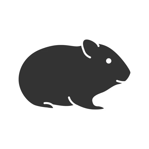 Pictograma Hamster Gliph Rozătoare Simbolul Siluetei Spaţiu Negativ Ilustrație Izolată — Vector de stoc