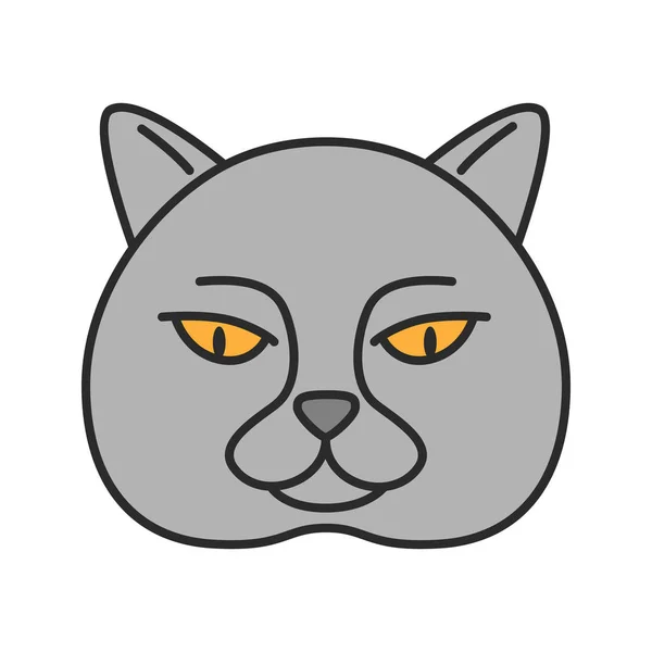 ブリティッシュショートヘアの猫の色のアイコン ブリティッシュ ブルー 分離ベクトル図 — ストックベクタ
