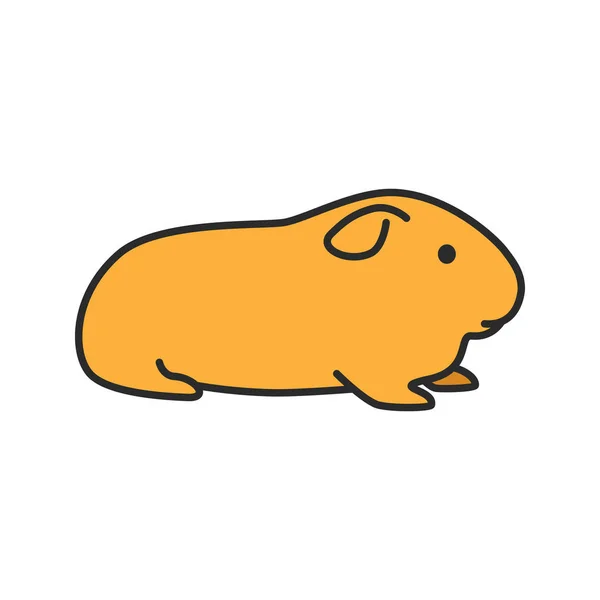 Cavy Kleur Pictogram Binnenlandse Cavia Geïsoleerde Vectorillustratie — Stockvector