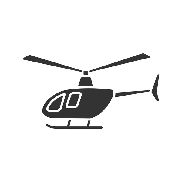 Helicopter Glyph Icon Silhouette Symbol Negative Space Vector Isolated Illustration — Stock Vector